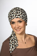 Miriam Graphique turban-bonnet by Lidia Création with graphic print pattern - medical head covering
