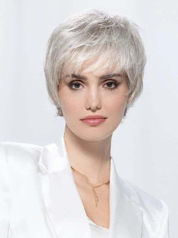 Harmony Soft wig by Ellen Wille, lifestyle view showing the short adaptable cut and medical comfort construction.