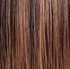 Treasure Soft in Rosewood Lighted by Ellen Wille, profile view showing the soft rosy tone on the mid-length heat-resistant wig.
