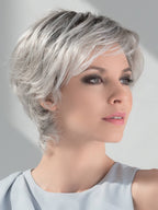 Satin Soft in Silver Blonde by Ellen Wille, front view showing the cool silver-blonde tone on the elegant short wig.