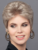 Anna Mono Lace wig by Gisela Mayer, lifestyle view showing the short wavy cut and lace front construction of the Modern'Hair collection.