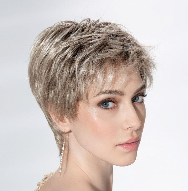 Spa Soft wig by Ellen Wille, lifestyle side view showing the short natural style and premium synthetic fiber construction.
