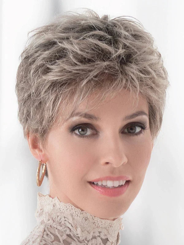 Ellen Wille Spa Soft in Sand Multi, front view displaying the natural sandy blend on the short feminine wig.