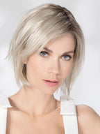 Star Deluxe in Silver Blonde by Ellen Wille, front view showing the cool silver blonde tone on the elegant short bob wig.