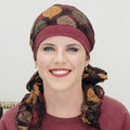 Le turban Ughet, élégant et confortable, dissimule pelade ou perte de cheveux après chimio avec aisance et style.